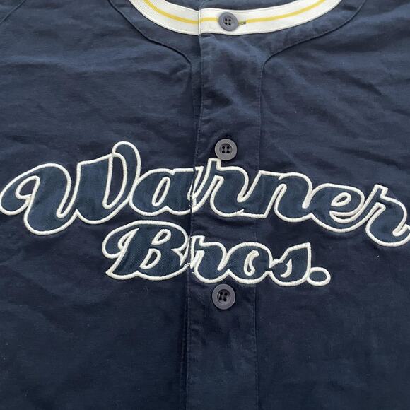 Vintage Warner Bros Looney Tunes Shirt Mens Large Blue Baseball Jersey Taz 90s - Picture 8 of 12